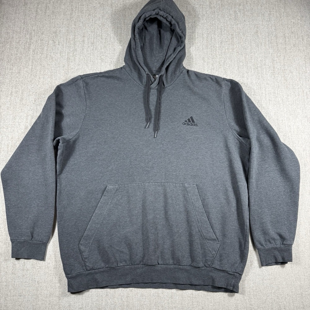 Adidas Men's Gray Pullover Hoodie Sweatshirt Size XL